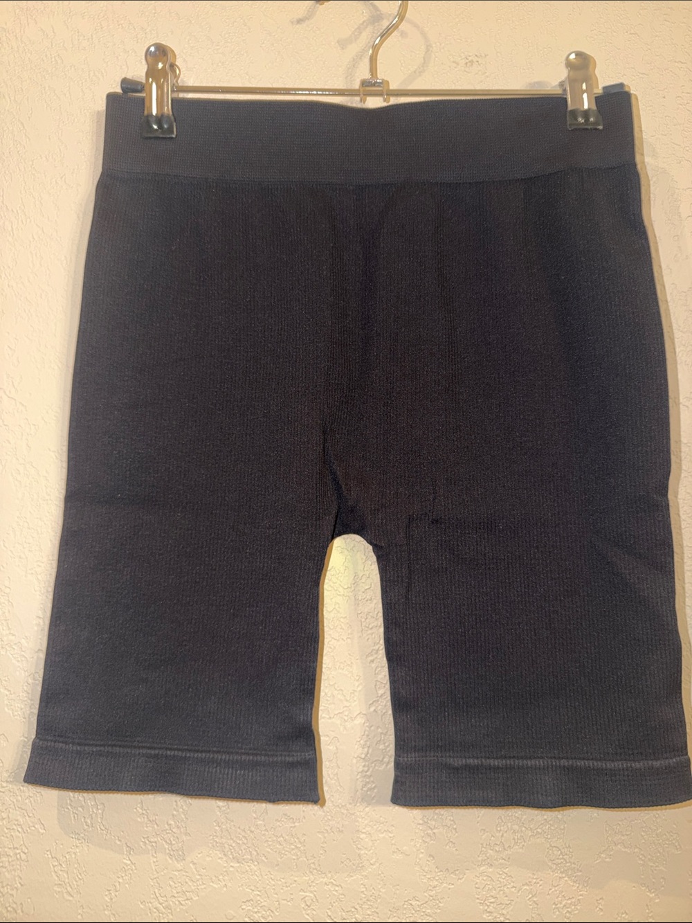 Nikibiki Black Ribbed Bike Shorts, Sm/Med
